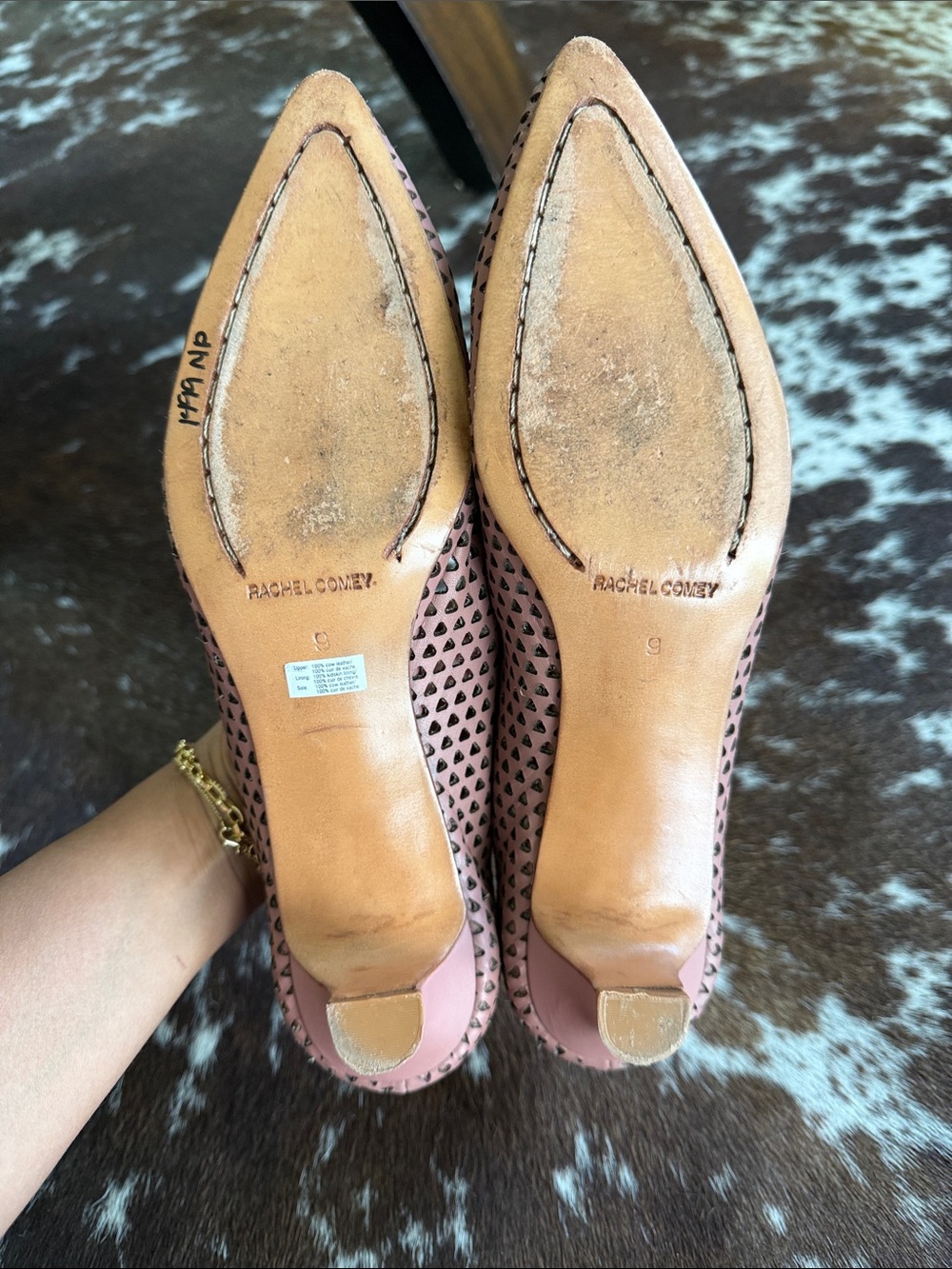 Rachel Comey Mauve Perforated Pointed-Toe Pumps size 9 - Picture 4 of 6